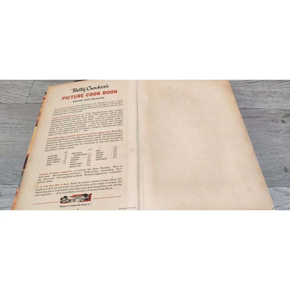 Betty Crocker's Picture Cook Book Revised Enlarged Second Edition 4th Print 1956